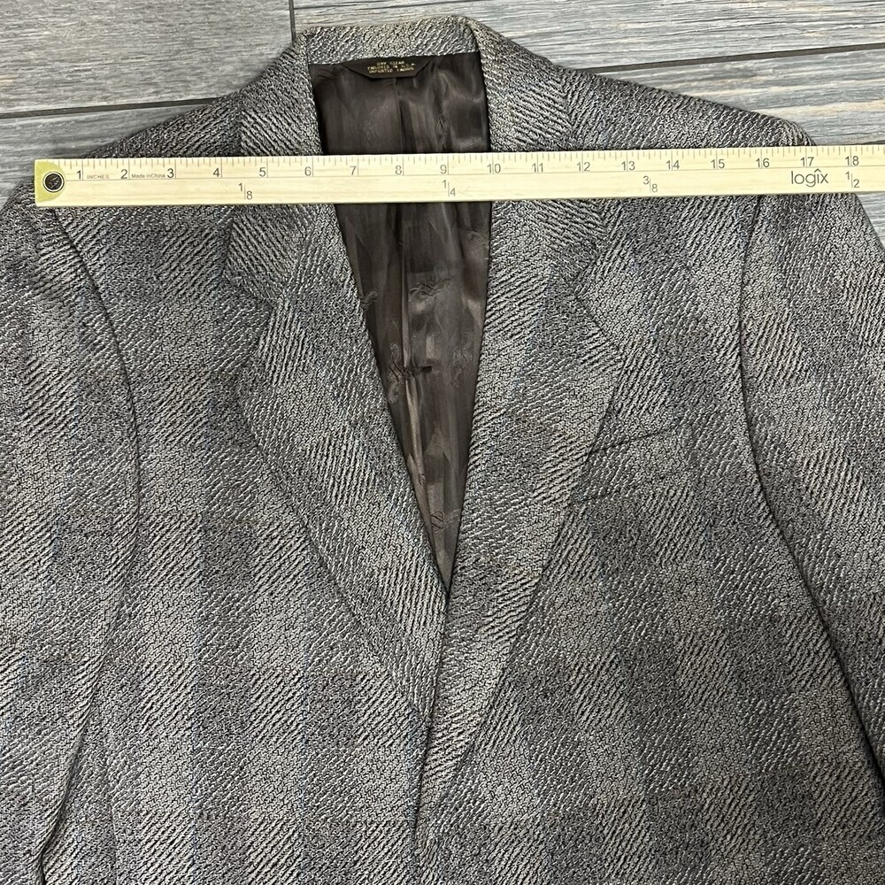 VTG 80's LeBaron Tweed Blazer 40X 40R Union Made USA Herringbone Ivy Sport Coat - Picture 11 of 16